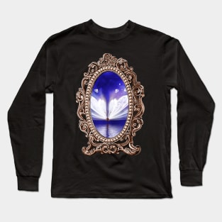 Wonderful butterflies flying over the sea Long Sleeve T-Shirt